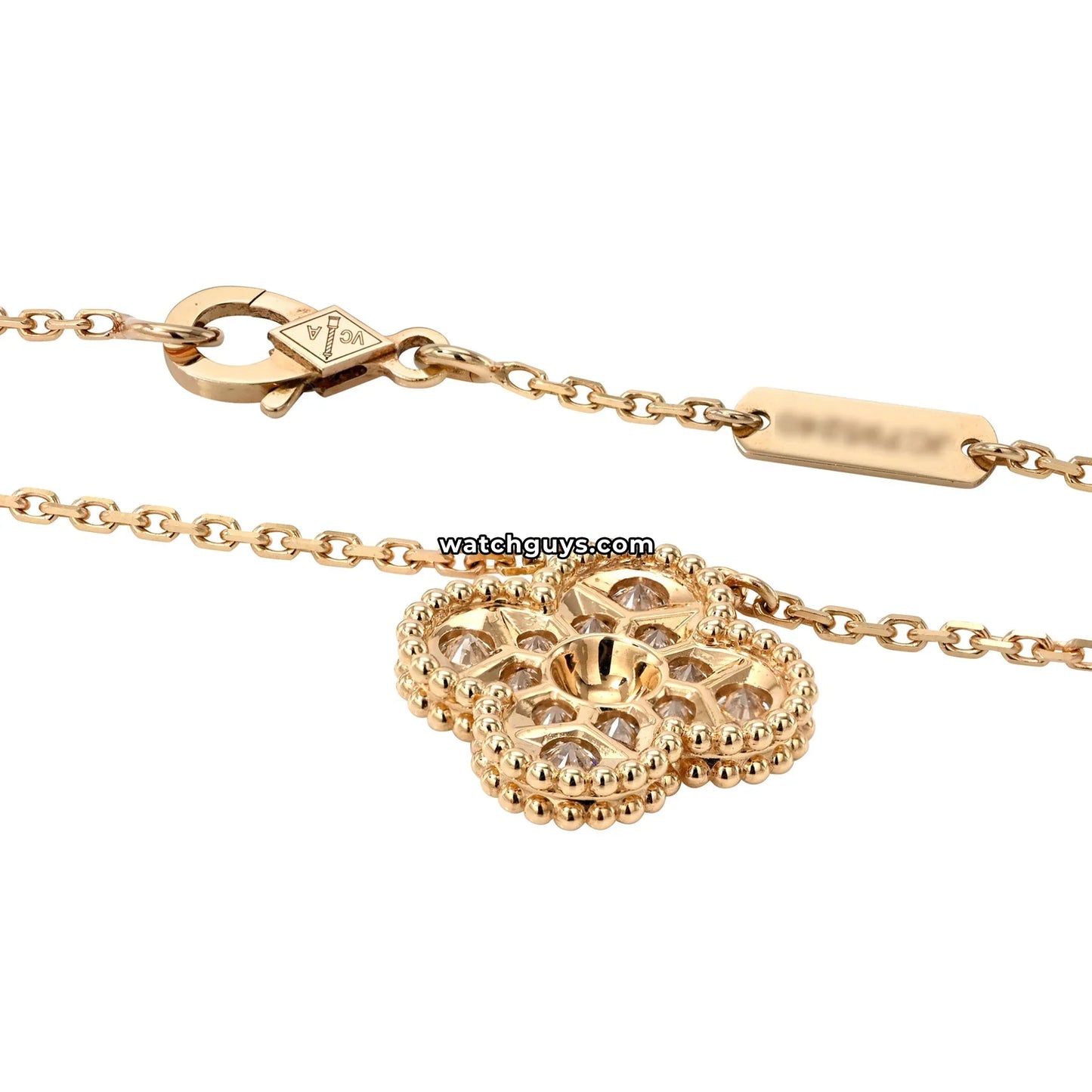 Van Cleef & Arpels Vintage Alhambra Pendant Diamond Motif