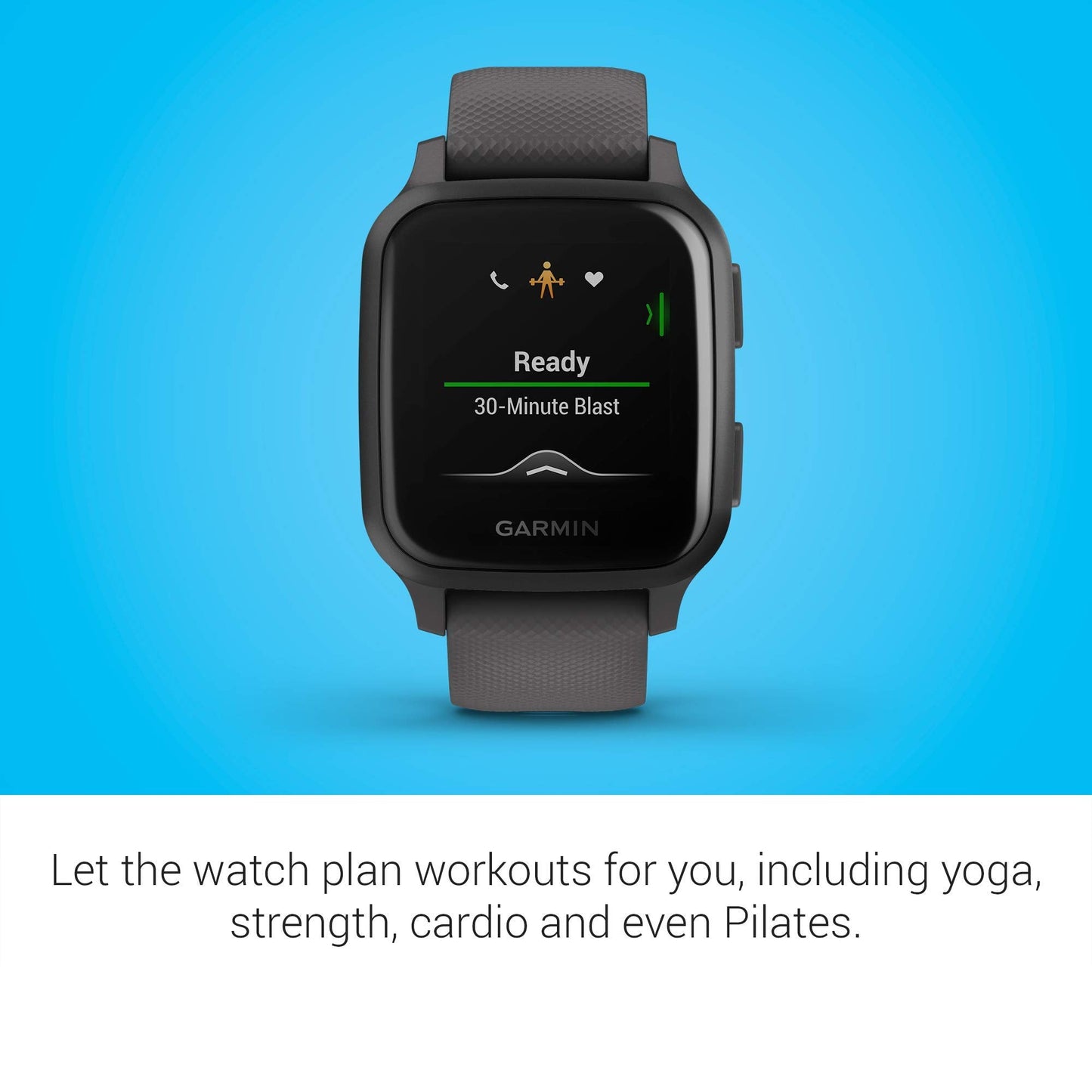 Garmin - Venu Sq GPS Smartwatch 33mm - Shadow Gray/Slate - 010-02427-00