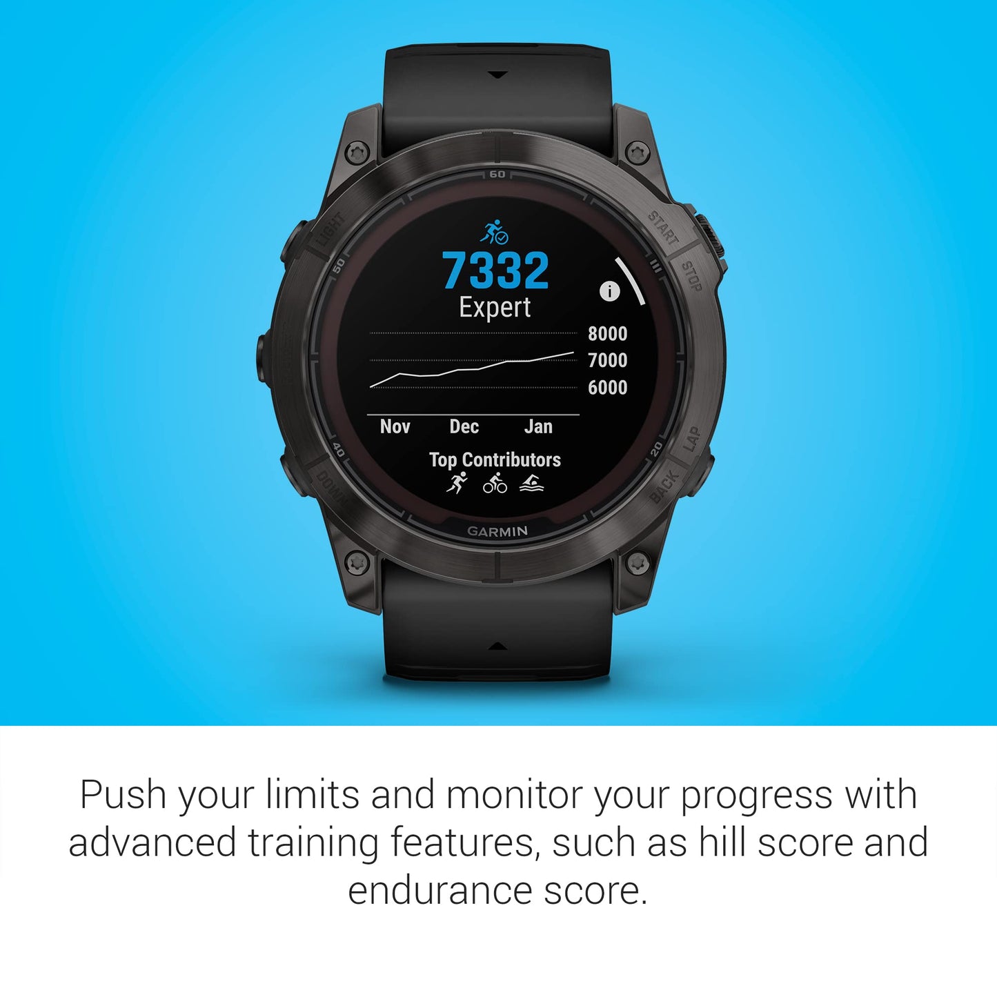 Garmin f?nix 7X Pro Sapphire Solar GPS ? Carbon Gray DLC Titanium with Black Silicone Band ? 010-02778-10