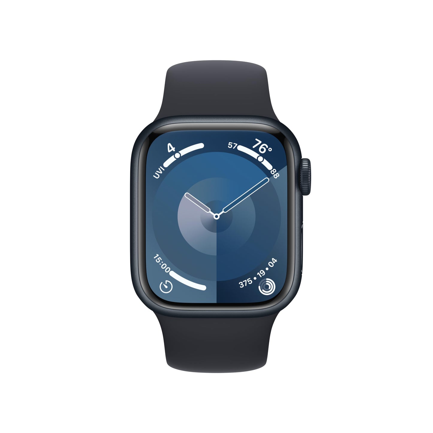 Apple Watch Series 9 (GPS) 41mm Aluminum Case with Midnight Sport Band (S/M) - Midnight - MR8W3LW/A