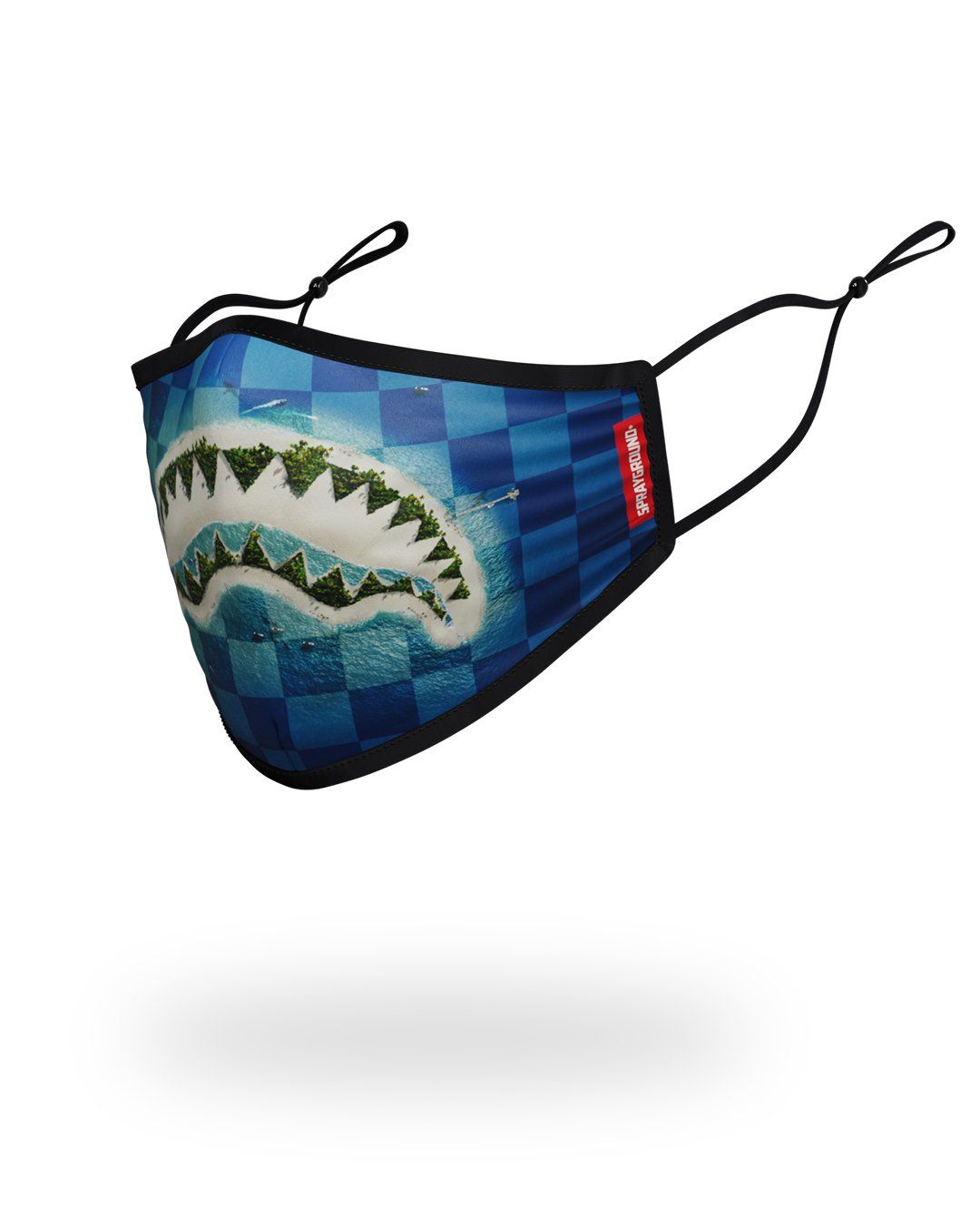 ADULT SHARK ISLAND FORM FITTING FACE MASK