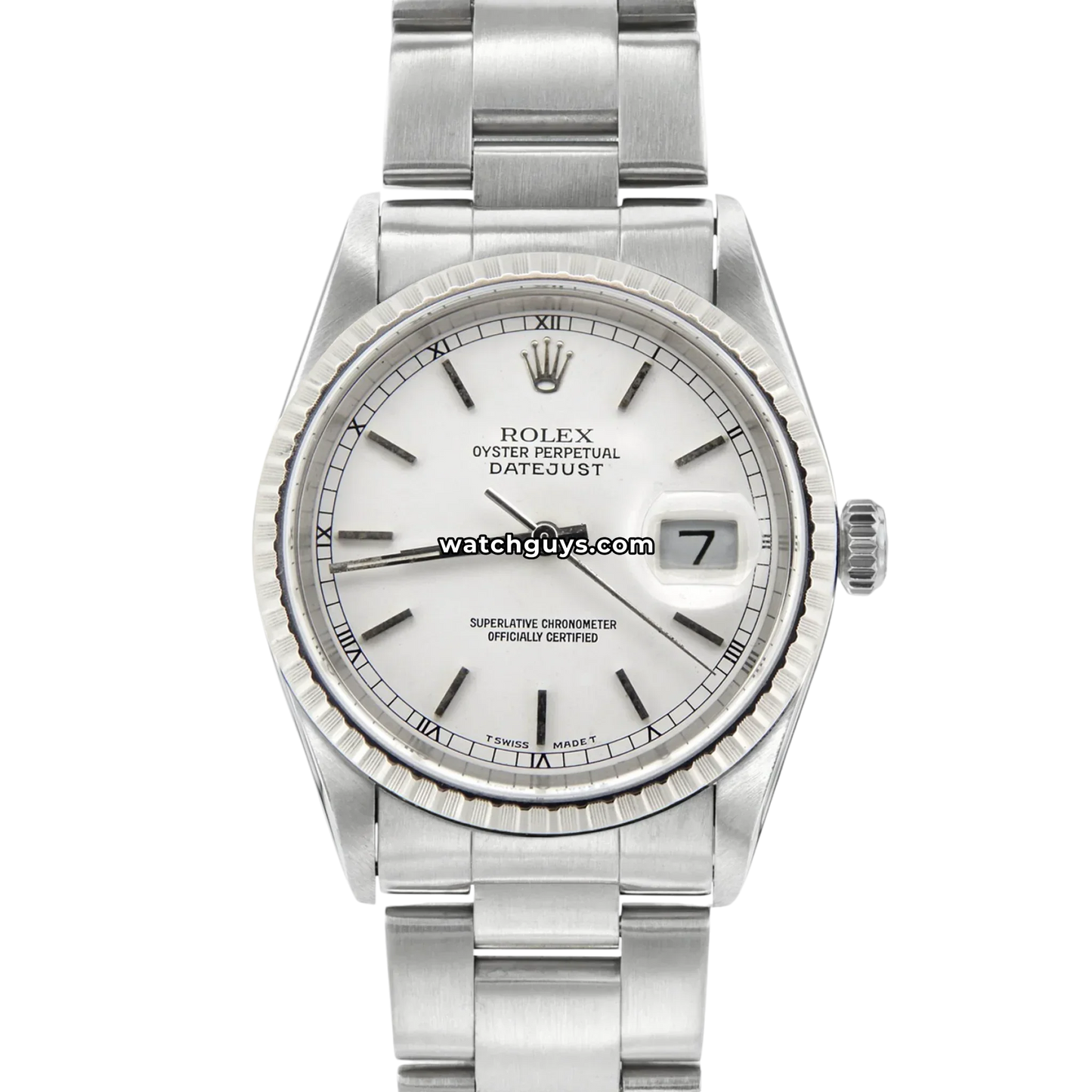 Rolex Datejust 16220 White Index Oyster