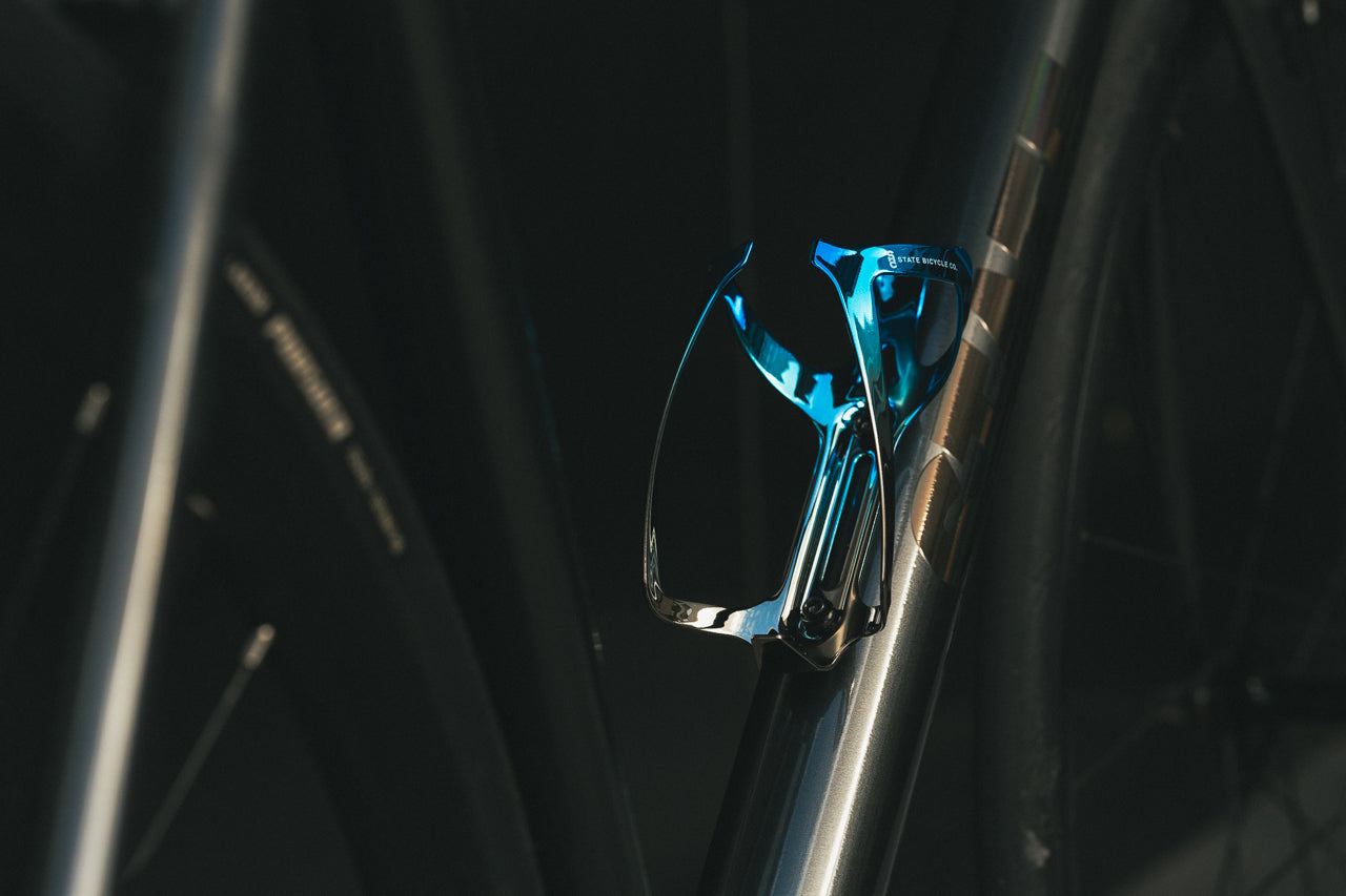 State Bicycle Co. - Metallic Series Bottle Cage - Glacier (Blue / Silver)