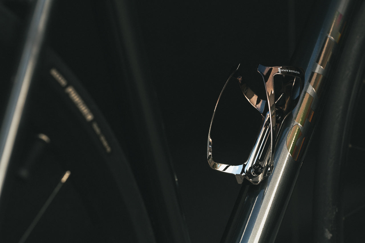 State Bicycle Co. - Metallic Series Bottle Cage - Shadow Chrome (Black / Silver)