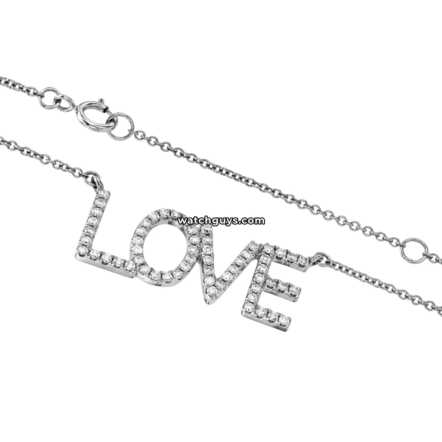 Love Diamond Pendant Necklace 18k White Gold