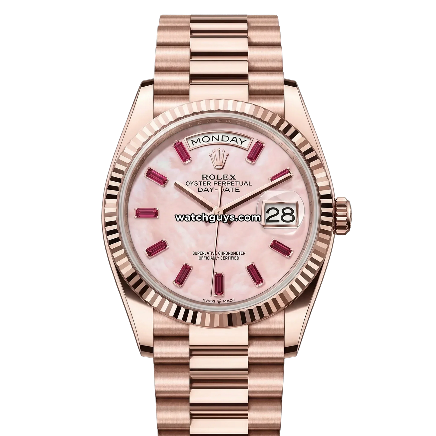 Rolex Day-Date 128235 Pink Opal Rubies