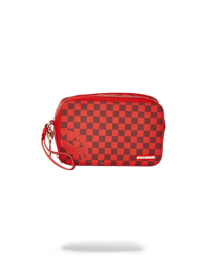 SHARKS IN PARIS RED TOILETRY AKA MONEY BAGS