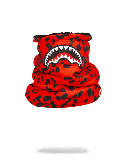 RED LEOPARD NECK WARMER