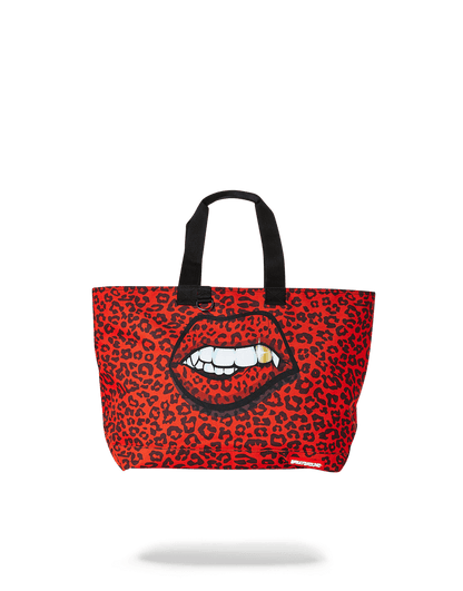 RED LEOPARD LIPS TOTE