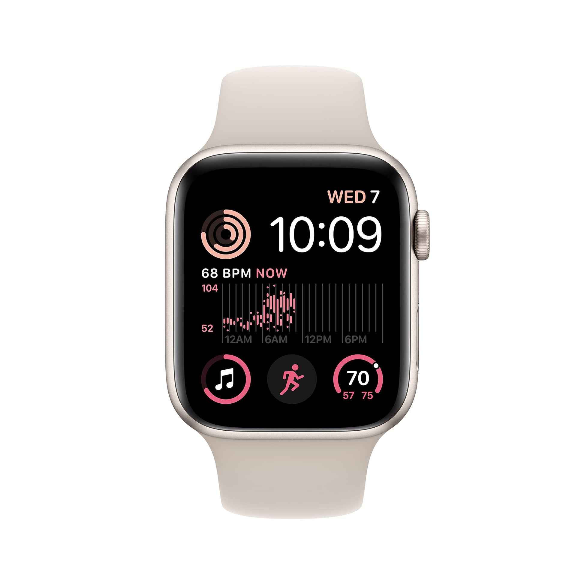 Apple Watch SE 2nd Generation (GPS) ? 44mm ? Starlight Aluminum Case with Starlight Sport Band ? M/L ? MRE53LL/A