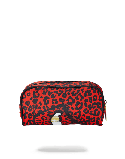 RED LEOPARD LIPS PENCIL CASE
