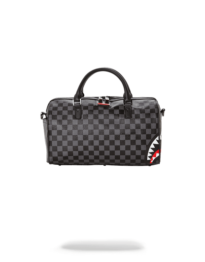 GREY CHECKERED SHARKS IN PARIS MINI DUFFLE