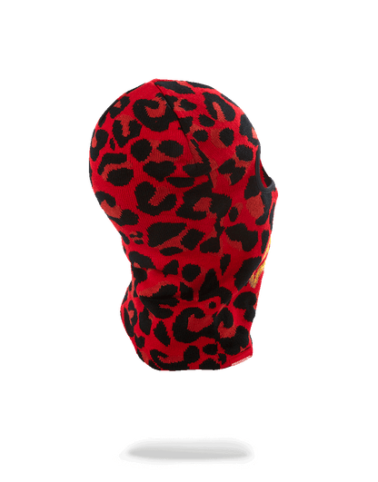 RED LEOPARD GOLD SHARK MOUTH SKI MASK
