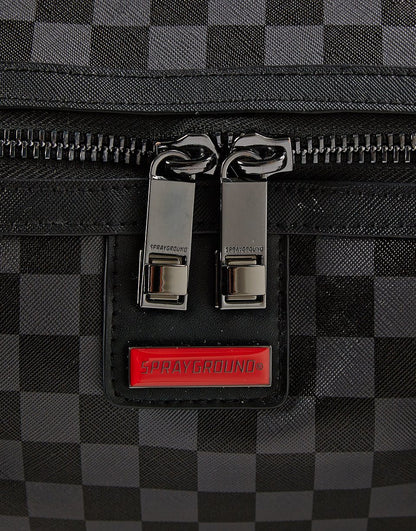 GREY CHECKERED SHARKS IN PARIS MINI DUFFLE