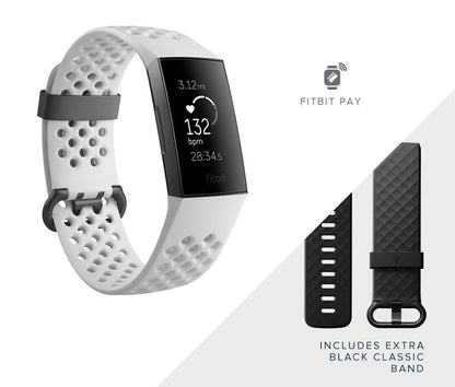 Fitbit Charge 3 Special Edition Activity Tracker - White/Graphite - FB410GMWT