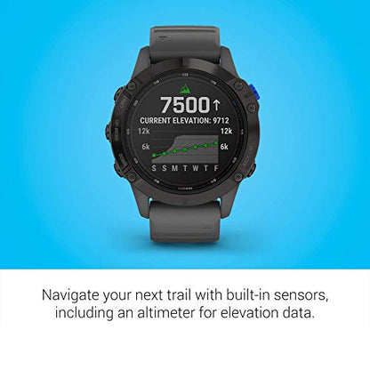 Garmin - Fenix 6 Pro Solar GPS Smartwatch 47mm - Black with Slate Gray Band - 010-02410-14