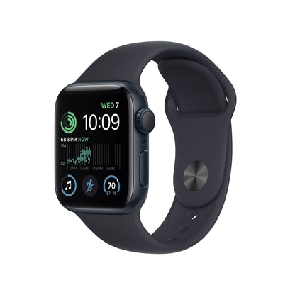 Apple Watch SE 2nd Generation (GPS) 40mm Aluminum Case with Midnight Sport Band - M/L - Midnight - MNT83LL/A