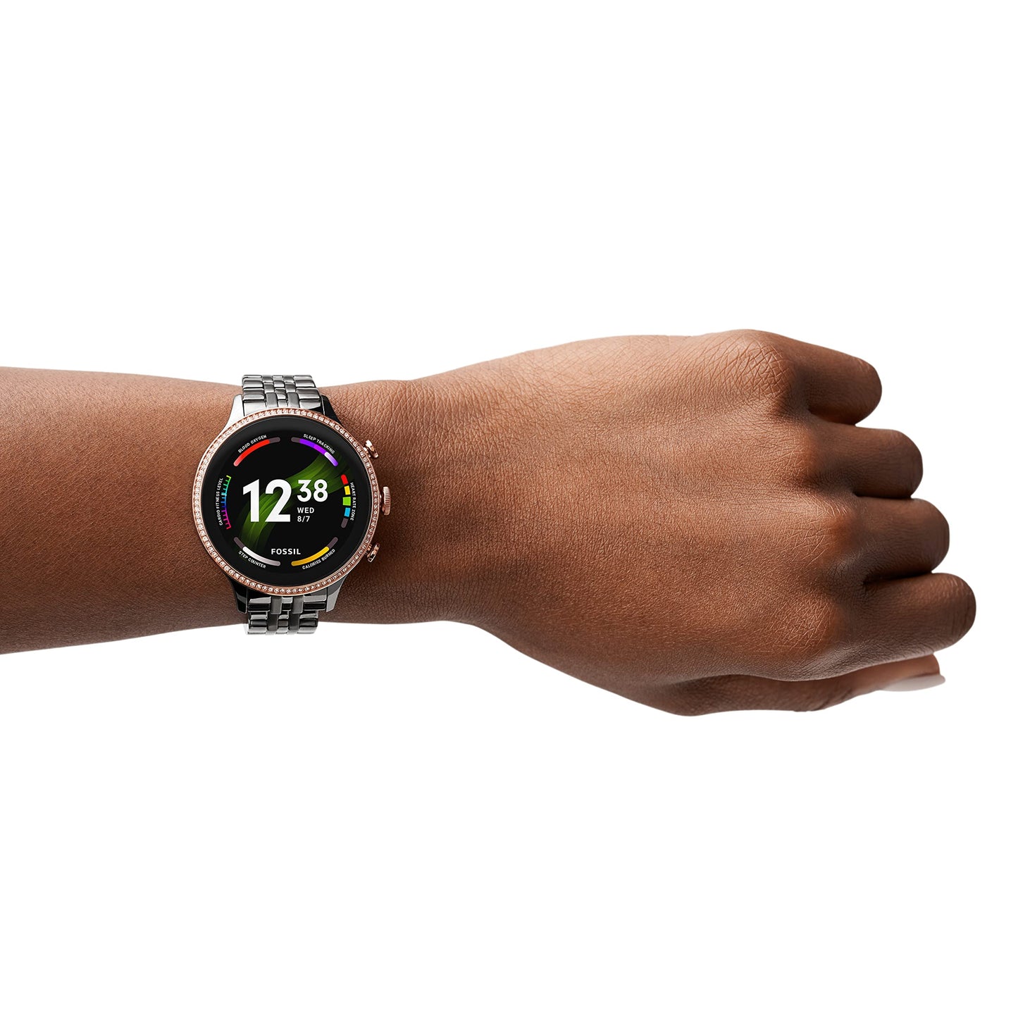 Fossil - Gen 6 Smartwatch 42mm Gunmetal Stainless Steel - Gunmetal/Rose Gold - FTW6078V