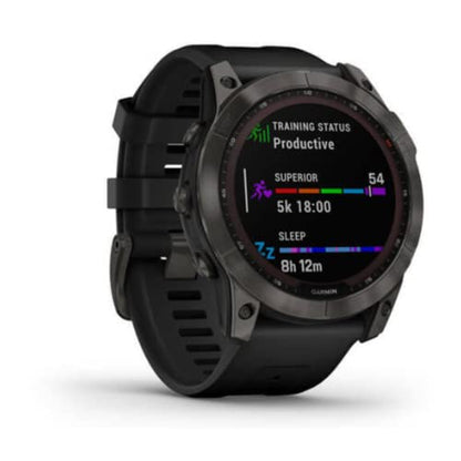 Garmin fenix 7X Sapphire Solar Edition - GPS - 51mm - Carbon Gray DLC Titanium w/ Black Band - 010-02541-10