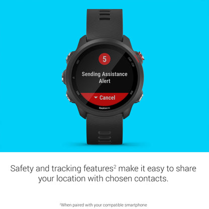 Garmin Forerunner 245 Music GPS Smartwatch - 42mm - Fiber-Reinforced Polymer - Black - 010-02120-20
