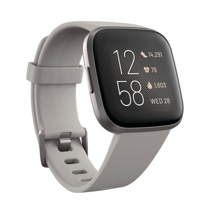 Fitbit - Versa 2 Smartwatch 40mm Aluminum Stone/Mist Gray- FB507GYSR