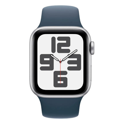 Apple Watch SE 2nd Gen (GPS+Cell) ? 40mm Silver Aluminum Case with Storm Blue Sport Band (M/L) ? MRGL3LL/A (2022)