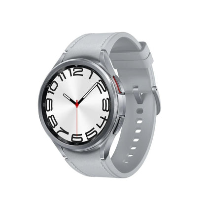 Samsung Galaxy Watch 6 Classic 47mm LTE - Silver Stainless Steel w/Silver Leather Band - SM-R965UZSAXAA
