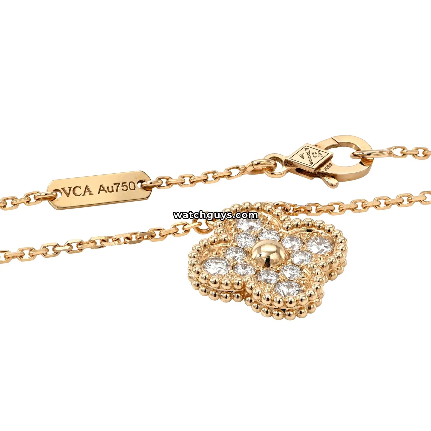 Van Cleef & Arpels Vintage Alhambra Pendant Diamond Motif