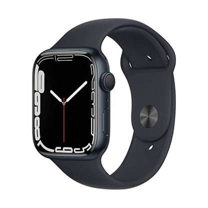 Apple Watch Series 7 (GPS, 45mm) Midnight Aluminum Case with Midnight Sport Band, Regular - MKN53LL/A