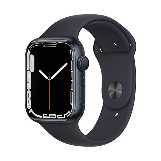 Apple Watch Series 7 (GPS, 45mm) Midnight Aluminum Case with Midnight Sport Band, Regular - MKN53LL/A