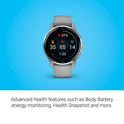 Garmin Venu 2 Plus GPS Smartwatch 43 mm Silver with Gray Band - 010-02496-00