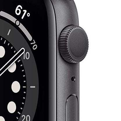 Apple Watch Series 6 GPS 44mm Space Gray Aluminum Case with Black Sport Band - M00H3LL/A