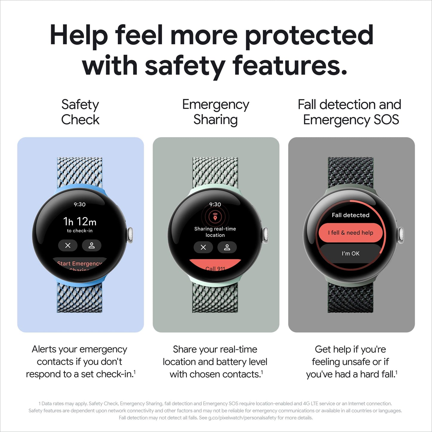 Google Pixel Watch 2 41mm - LTE - Silver Aluminum Case with Bay Band - GA05016-US