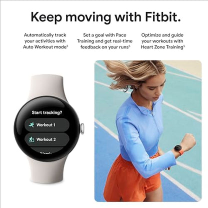 Google - Pixel Watch 2 Polished Silver Smartwatch w/ Bay Active Band LTE -GA05012-US