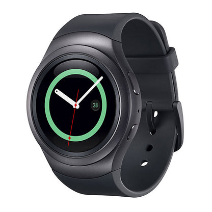 Samsung - Gear S2 Smartwatch 42mm Stainless Steel - Black Elastomer SM-R720
