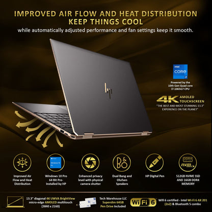 HP Spectre x360 - 2-in-1 UHD Touch - i7-1065G7 - 16GB RAM - 512GB SSD - Blue