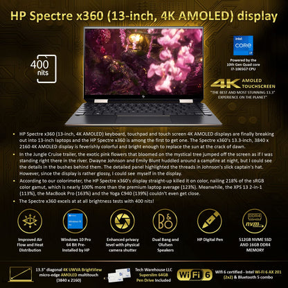 HP Spectre x360 - 2-in-1 UHD Touch - i7-1065G7 - 16GB RAM - 512GB SSD - Blue