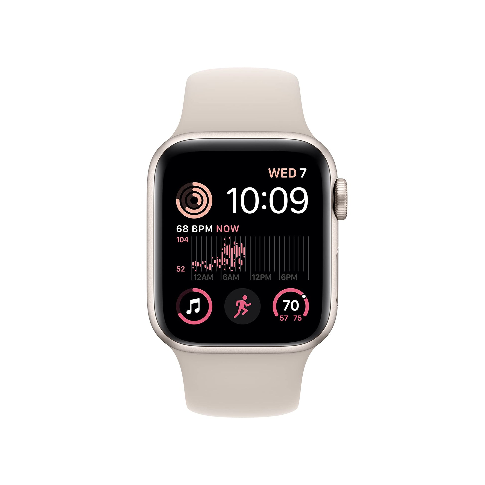 Apple Watch SE 2nd Generation (GPS) 40mm Aluminum Case with Starlight Sport Band - M/L - Starlight -