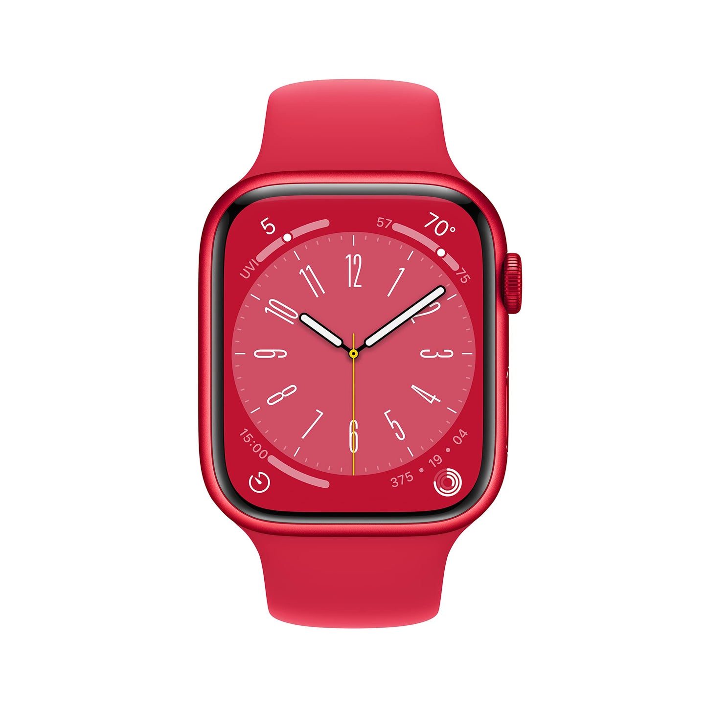 Apple Watch Series 8 (GPS) 45mm Aluminum Case w/ (PRODUCT)RED Sport Band - M/L - (PRODUCT)RED - (2022)