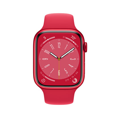 Apple Watch Series 8 (GPS) 45mm Aluminum Case w/ (PRODUCT)RED Sport Band - M/L - (PRODUCT)RED - (2022)