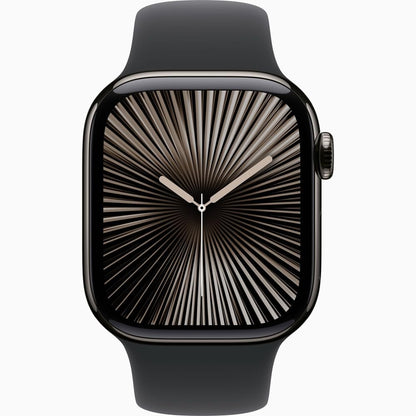Apple Watch Series 10 (GPS+Cellular) 42mm Slate Titanium Case w/ Black Sport Band - S/M