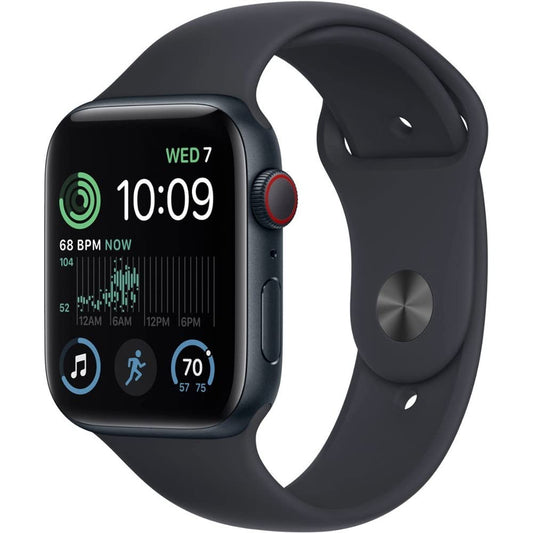 Apple Watch SE 2nd Generation (GPS+Cellular) 44mm Aluminum Case with Midnight Sport Band - M/L