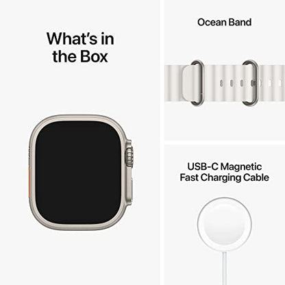 Apple Watch Ultra (GPS + Cellular) 49mm Titanium Case with White Ocean Band ? MNH83LL/A