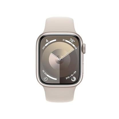 Apple Watch Series 9 (GPS+Cellular) 41mm Aluminum Case w/ Starlight Sport Band (S/M) - MRHN3LW/A