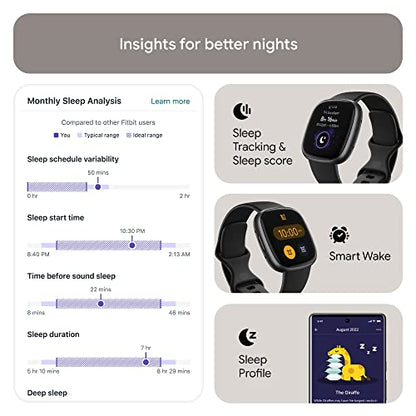 Fitbit Versa 4 Smartwatch ? Graphite (FB523BKBK-US)