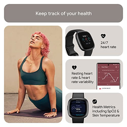 Fitbit Versa 4 Smartwatch ? Graphite (FB523BKBK-US)