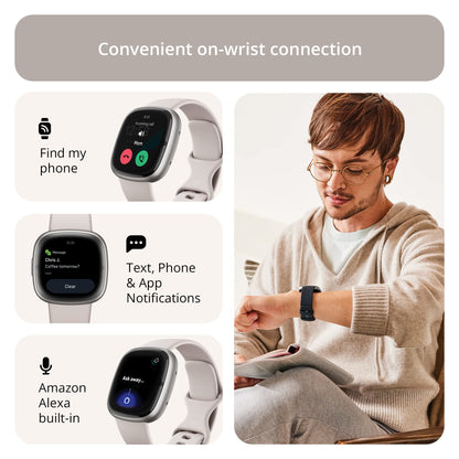 Fitbit - Sense 2 Advanced Health Smartwatch - Platinum - FB521SRWT-US