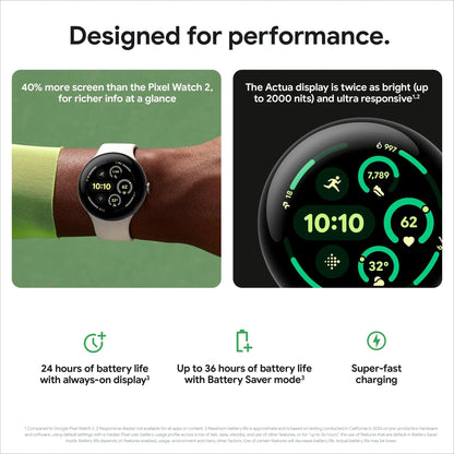 Google Pixel Watch 3 (Wi-Fi) ? 45mm Matte Black Case with Obsidian Band ? GA05785-US