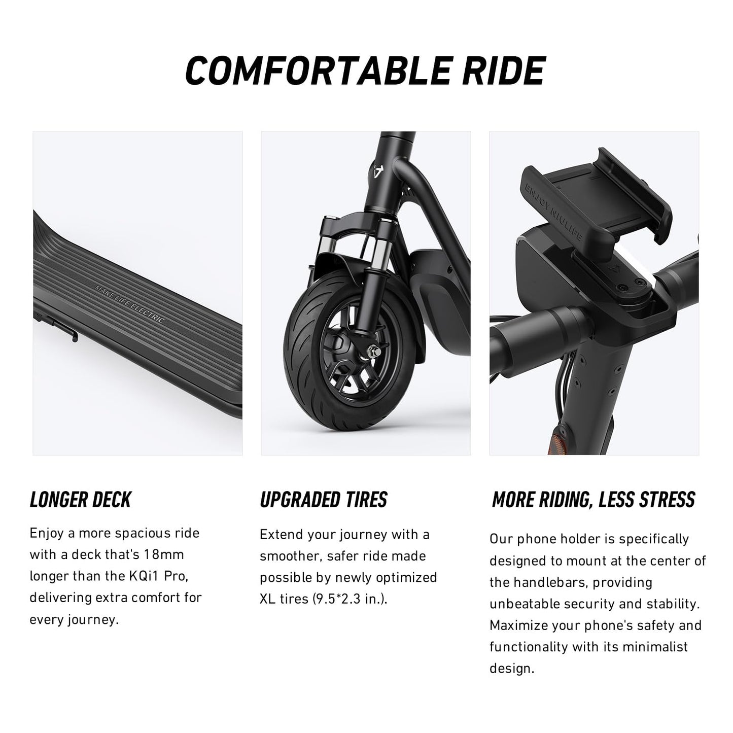 NIU - KQi 100F Foldable Electric Kick Scooter w/ 15.5 mi Max operating Range & 15.5 mph Max Speed - Gray - KCT34GG1A11 - Excellent Condition