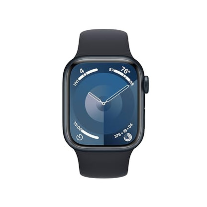 Apple Watch Series 9 GPS + Cellular 41mm Midnight Aluminum Case w/ Midnight Sport Band - S/M - MRHR3LW/A